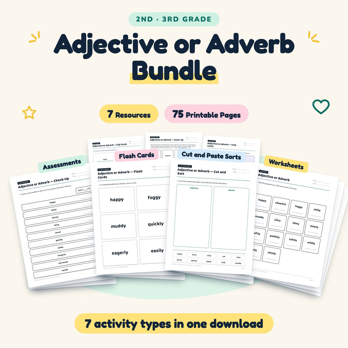 Adjective or Adverb Bundle | 2nd–3rd Grade (7 Resources) — cover