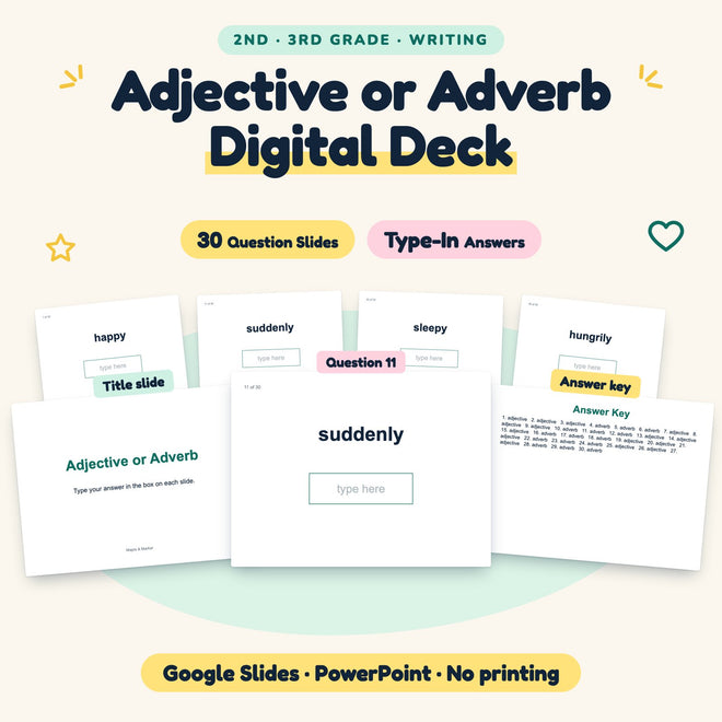 30 Question Adjective or Adverb Digital Deck — cover