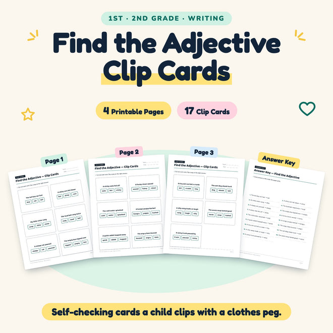 17 Find the Adjective Clip Cards — cover