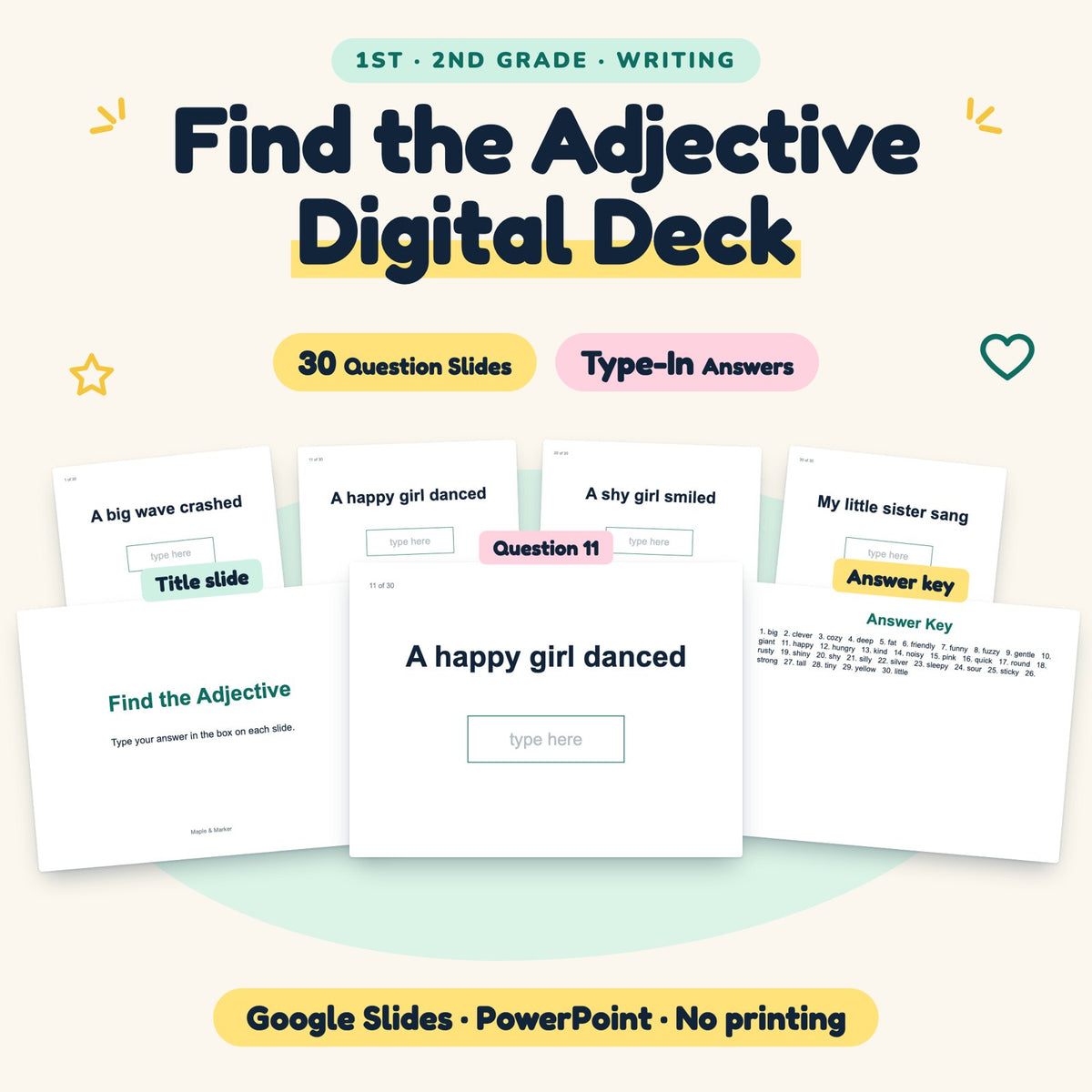 Find the Adjective Digital Activity | 1st–2nd Grade — cover