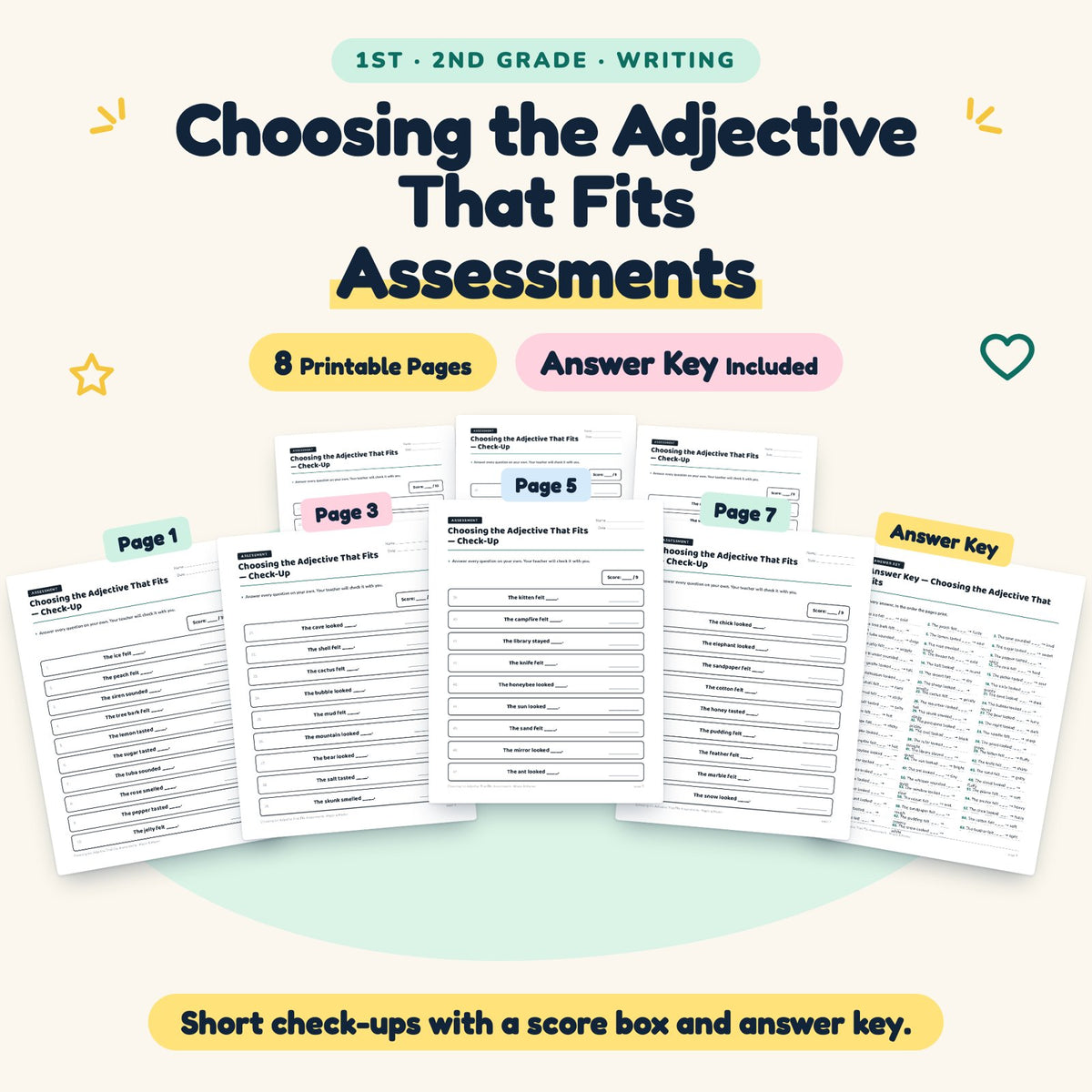Choosing the Adjective That Fits Assessments | 1st–2nd Grade — cover