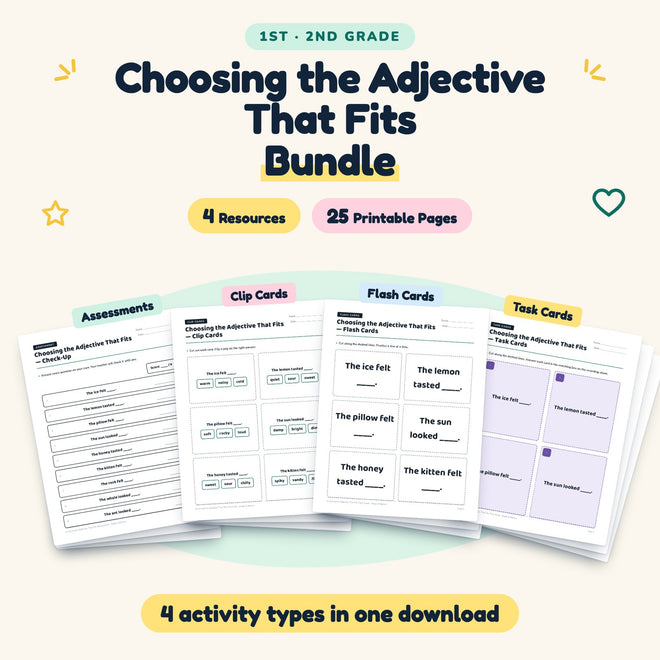25 Page Choosing the Adjective That Fits Bundle — cover