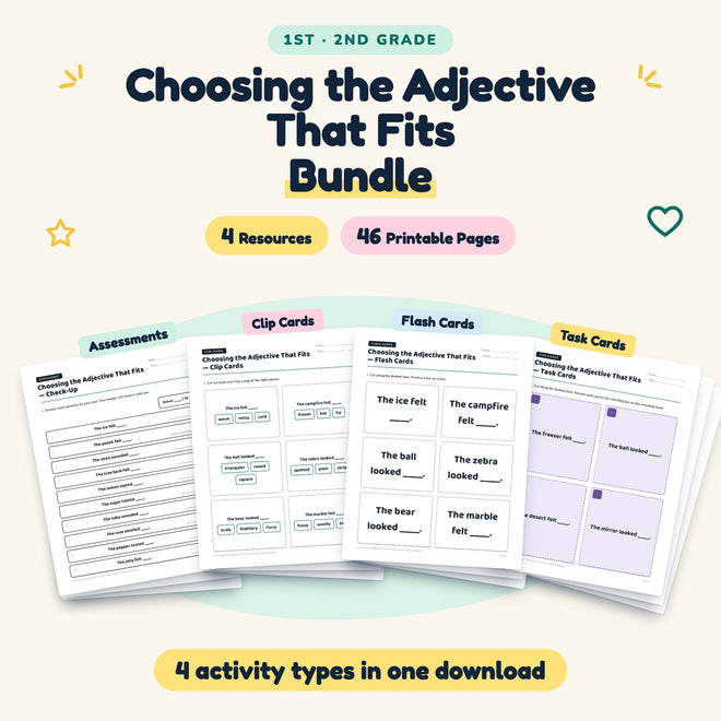 Choosing the Adjective That Fits Bundle | 1st–2nd Grade — cover