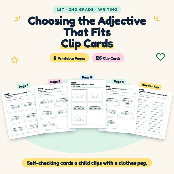 26 Choosing the Adjective That Fits Clip Cards — cover
