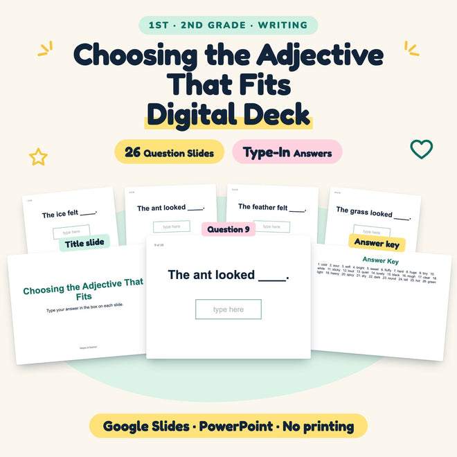 26 Question Choosing the Adjective That Fits Digital Deck — cover