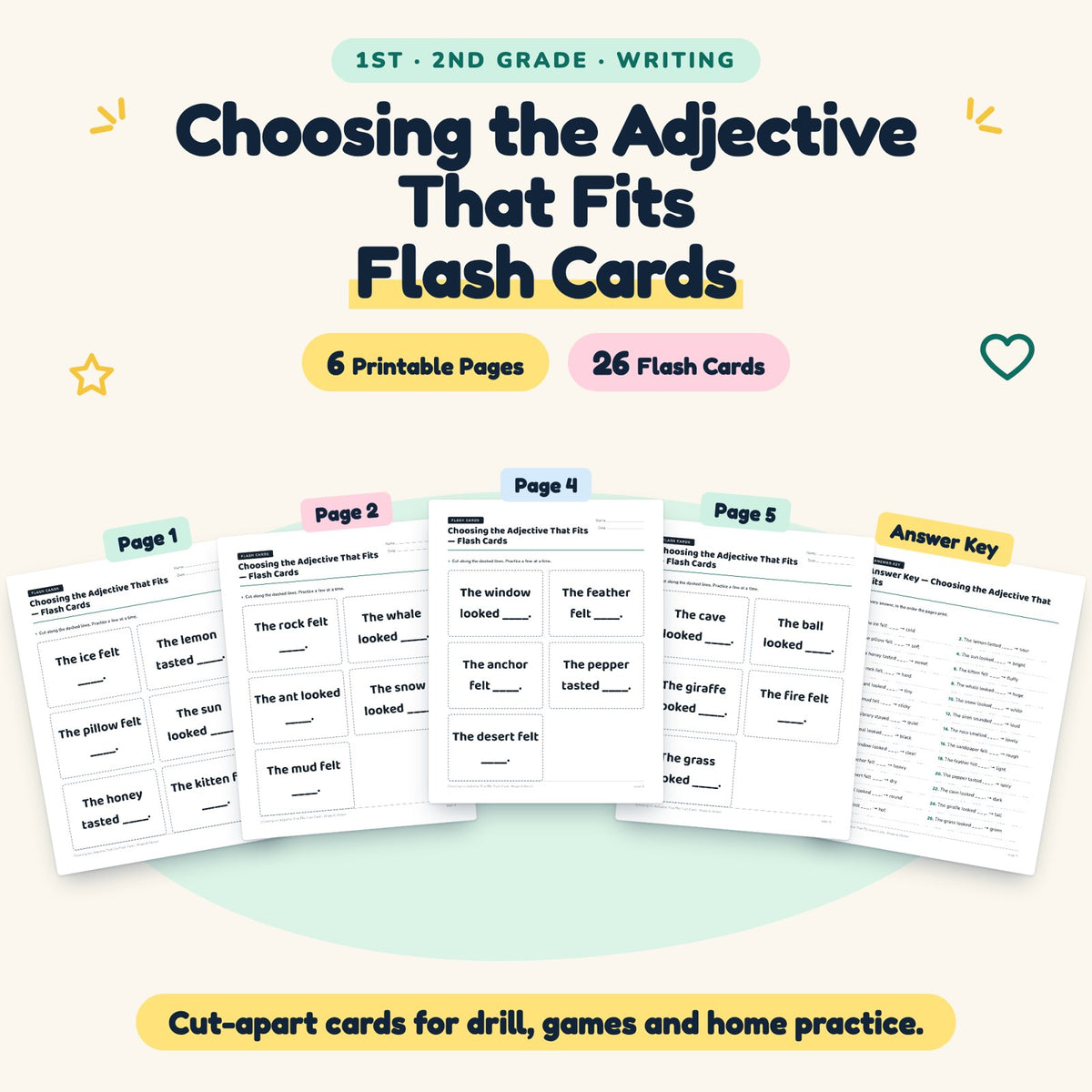 26 Choosing the Adjective That Fits Flash Cards — cover