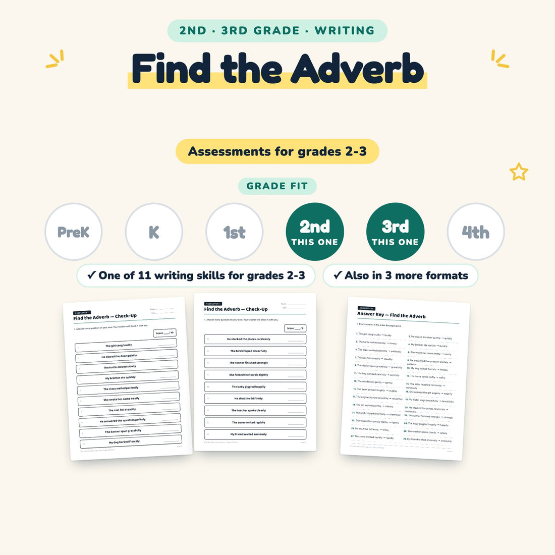 Find the Adverb: skill and grade fit