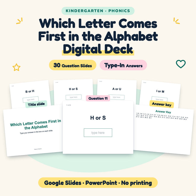 30 Question Which Letter Comes First in the Alphabet Digital Deck — cover