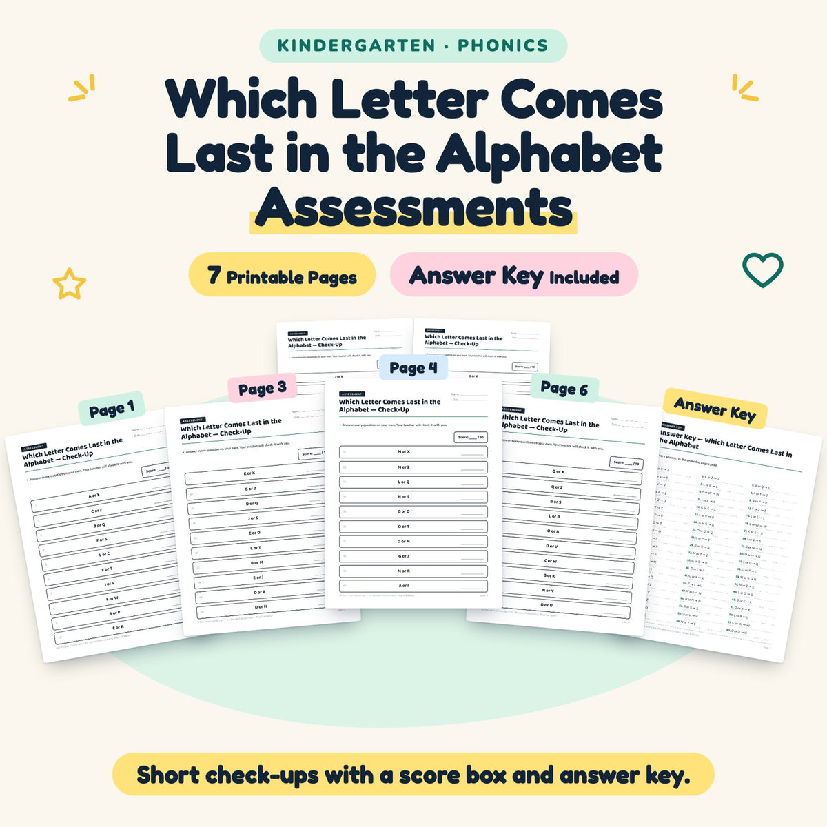 7 Which Letter Comes Last in the Alphabet Assessments — cover
