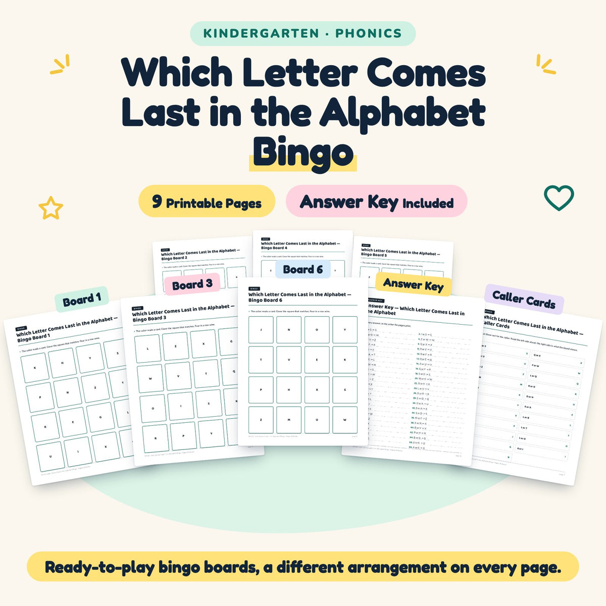 9 Which Letter Comes Last in the Alphabet Bingo — cover
