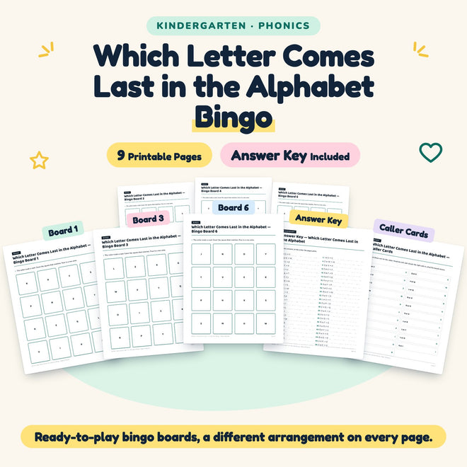 9 Which Letter Comes Last in the Alphabet Bingo — cover