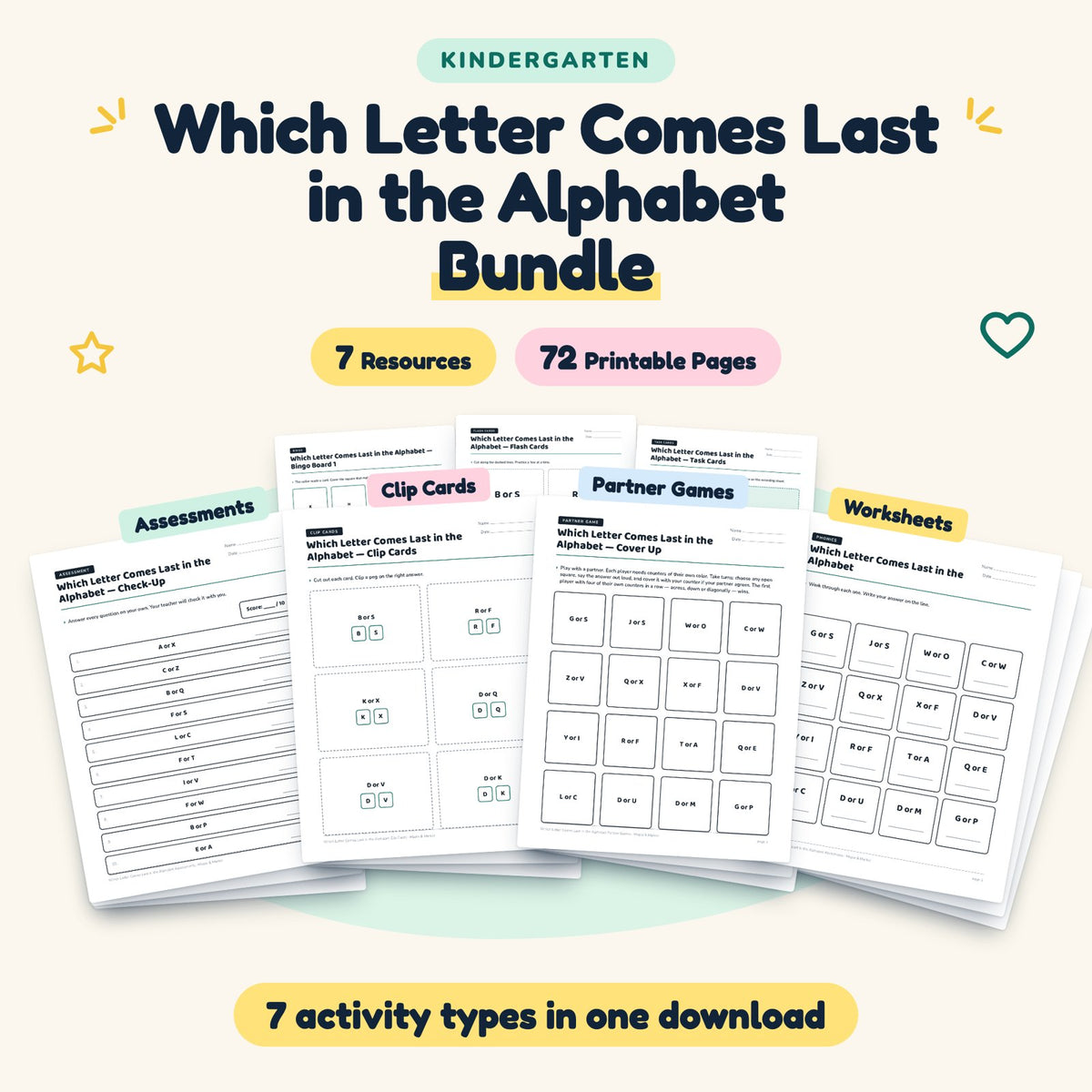 Which Letter Comes Last in the Alphabet Bundle | Kindergarten — cover