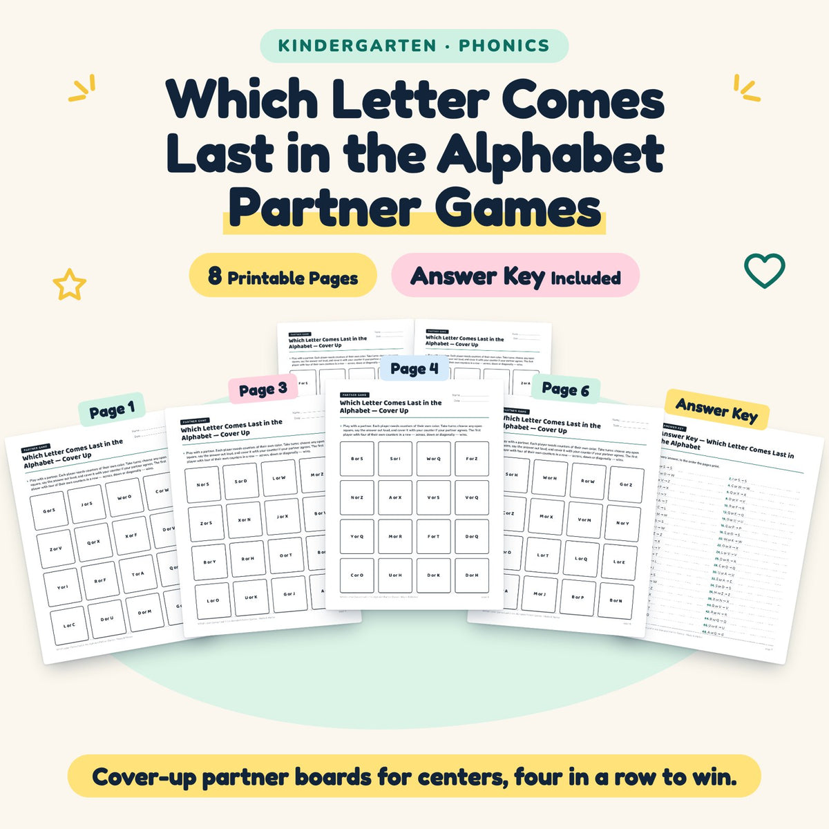 8 Which Letter Comes Last in the Alphabet Partner Games — cover