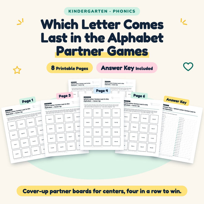 8 Which Letter Comes Last in the Alphabet Partner Games — cover