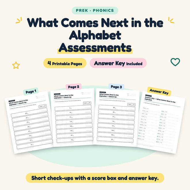 4 What Comes Next in the Alphabet Assessments — cover