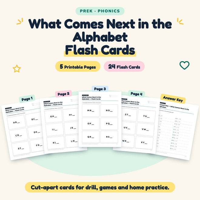 24 What Comes Next in the Alphabet Flash Cards — cover