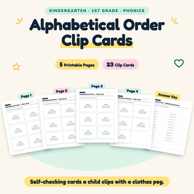 23 Alphabetical Order Clip Cards — cover