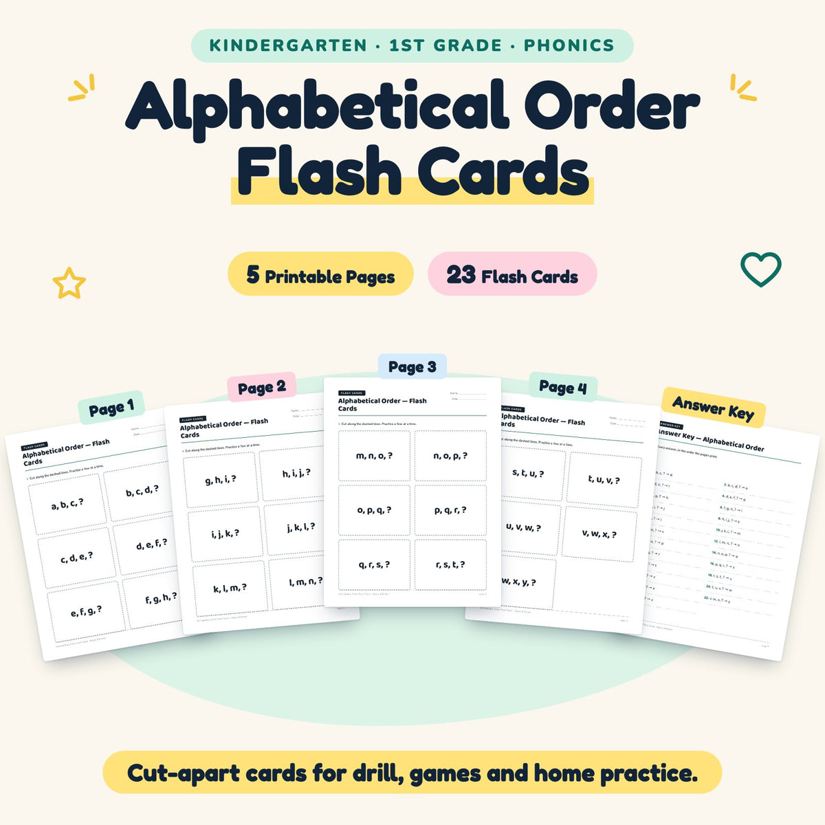23 Alphabetical Order Flash Cards — cover