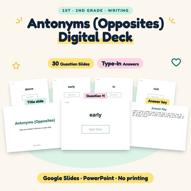 Antonyms Digital Activity | Google Slides, 1st–2nd Grade — cover