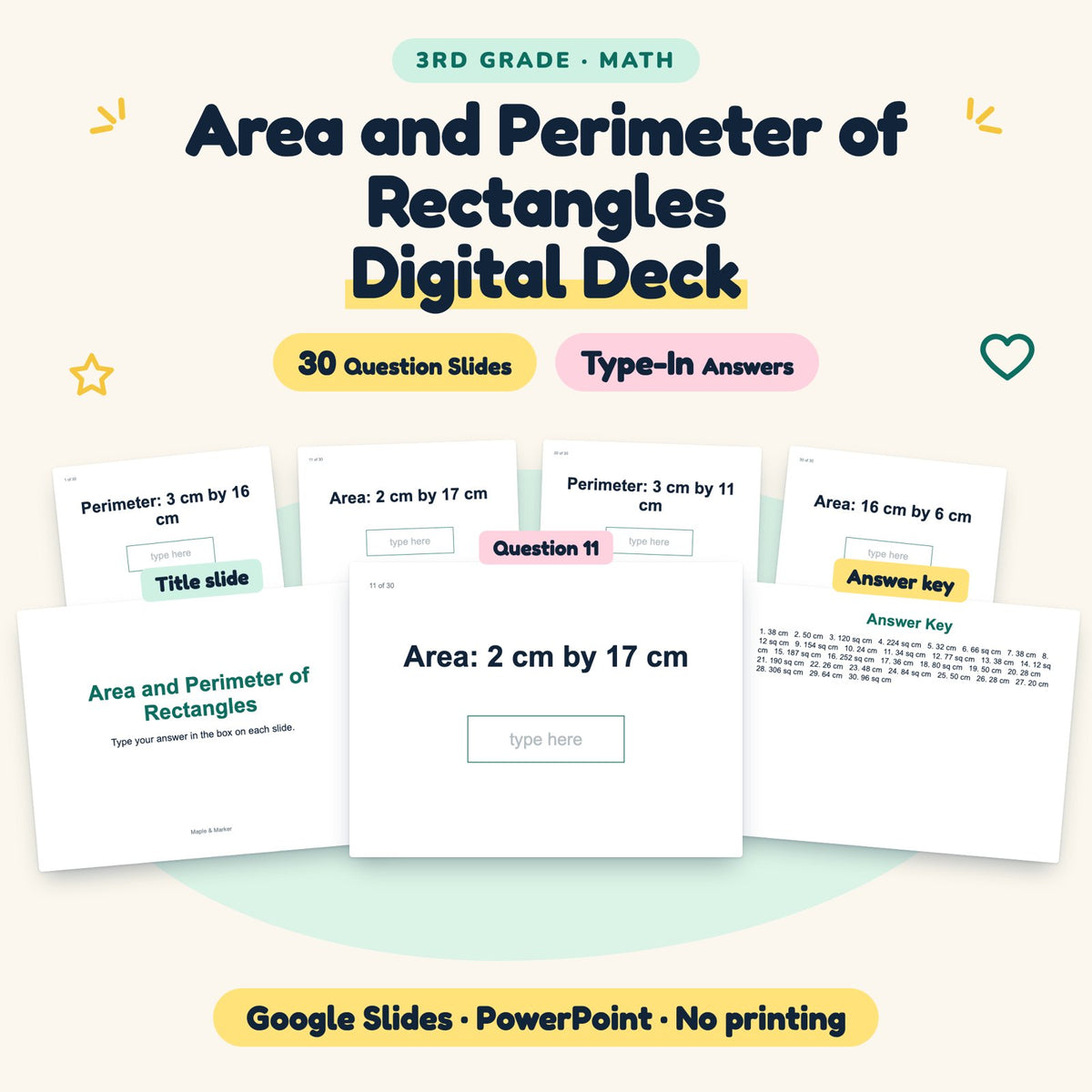 Area and Perimeter of Rectangles Digital | 3rd Grade — cover