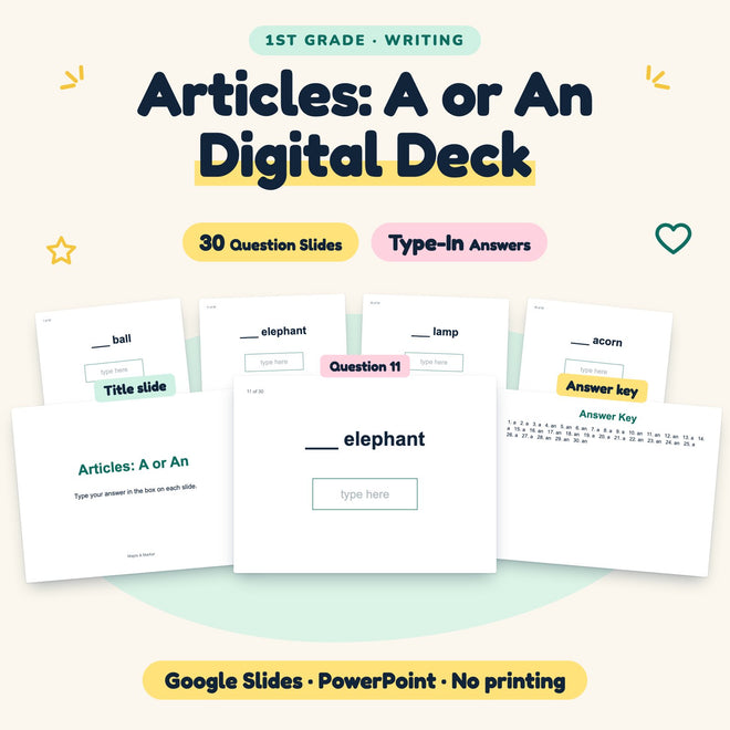 30 Question Articles: A or An Digital Deck — cover