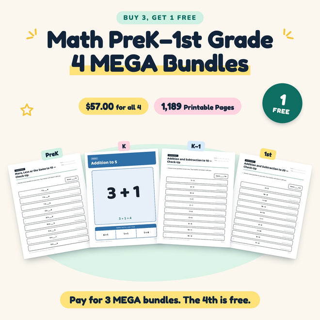 Buy 3 Get 1 FREE | Math Preschool–1st Grade MEGAs (B05) — cover