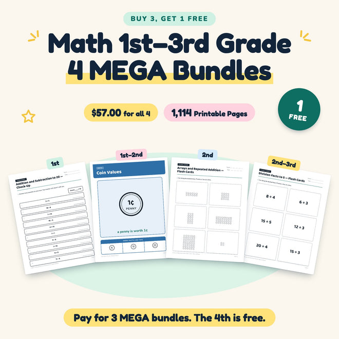 Buy 3 Get 1 FREE | Math 1st, 1st–2nd, 2nd, 2nd–3rd (B08) — cover