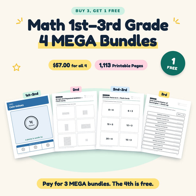Buy 3 Get 1 FREE | Math 1st–2nd, 2nd, 2nd–3rd, 3rd (B09) — cover