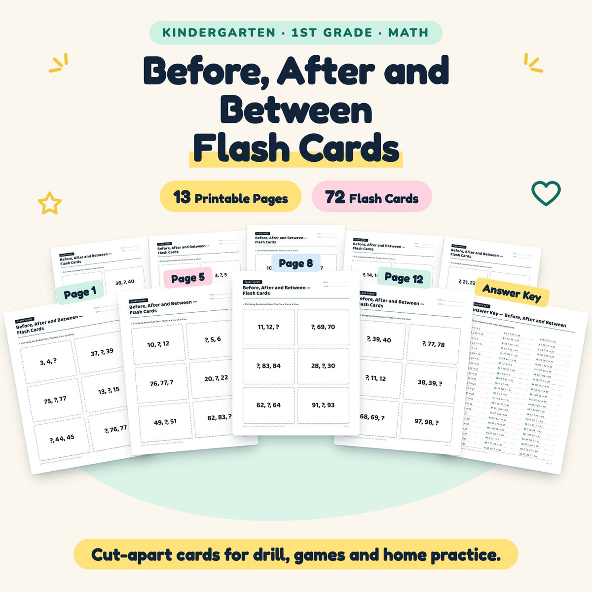 72 Before, After and Between Flash Cards — cover