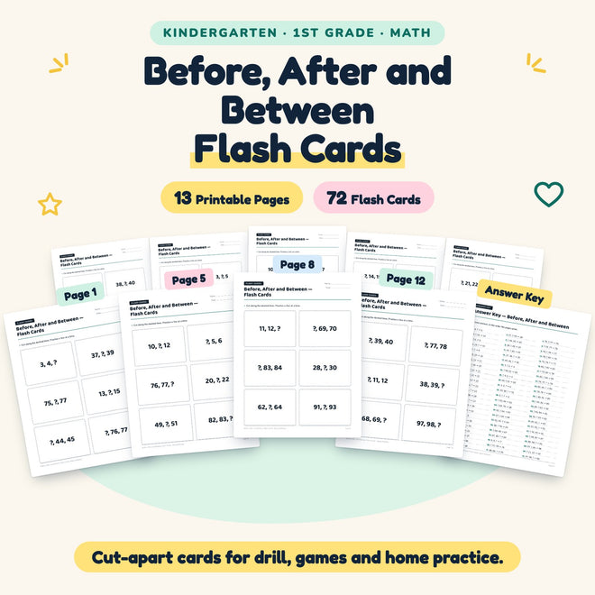 72 Before, After and Between Flash Cards — cover