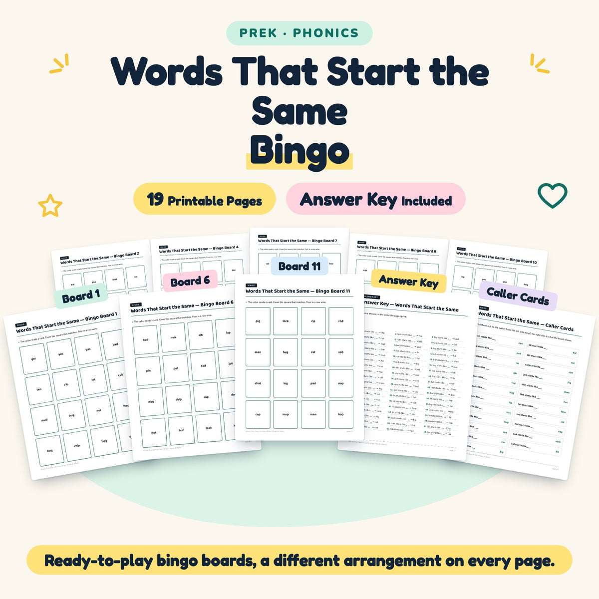 19 Words That Start the Same Bingo — cover