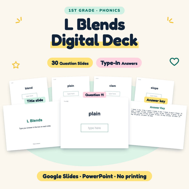 L Blends Digital Activity | Google Slides, 1st Grade — cover