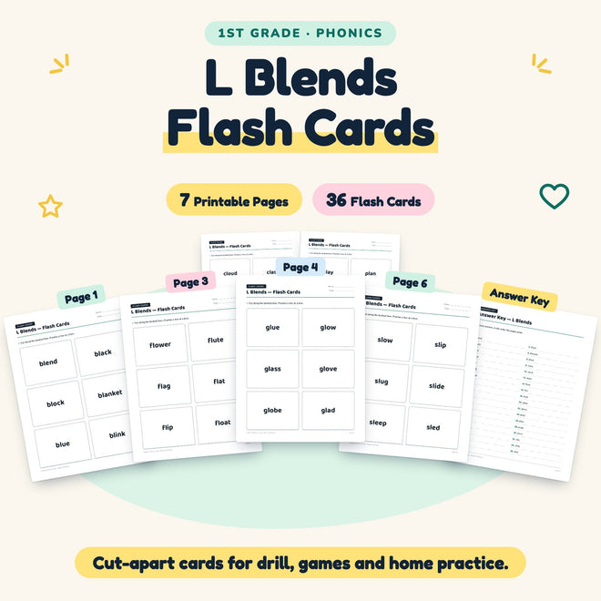 36 L Blends Flash Cards — cover