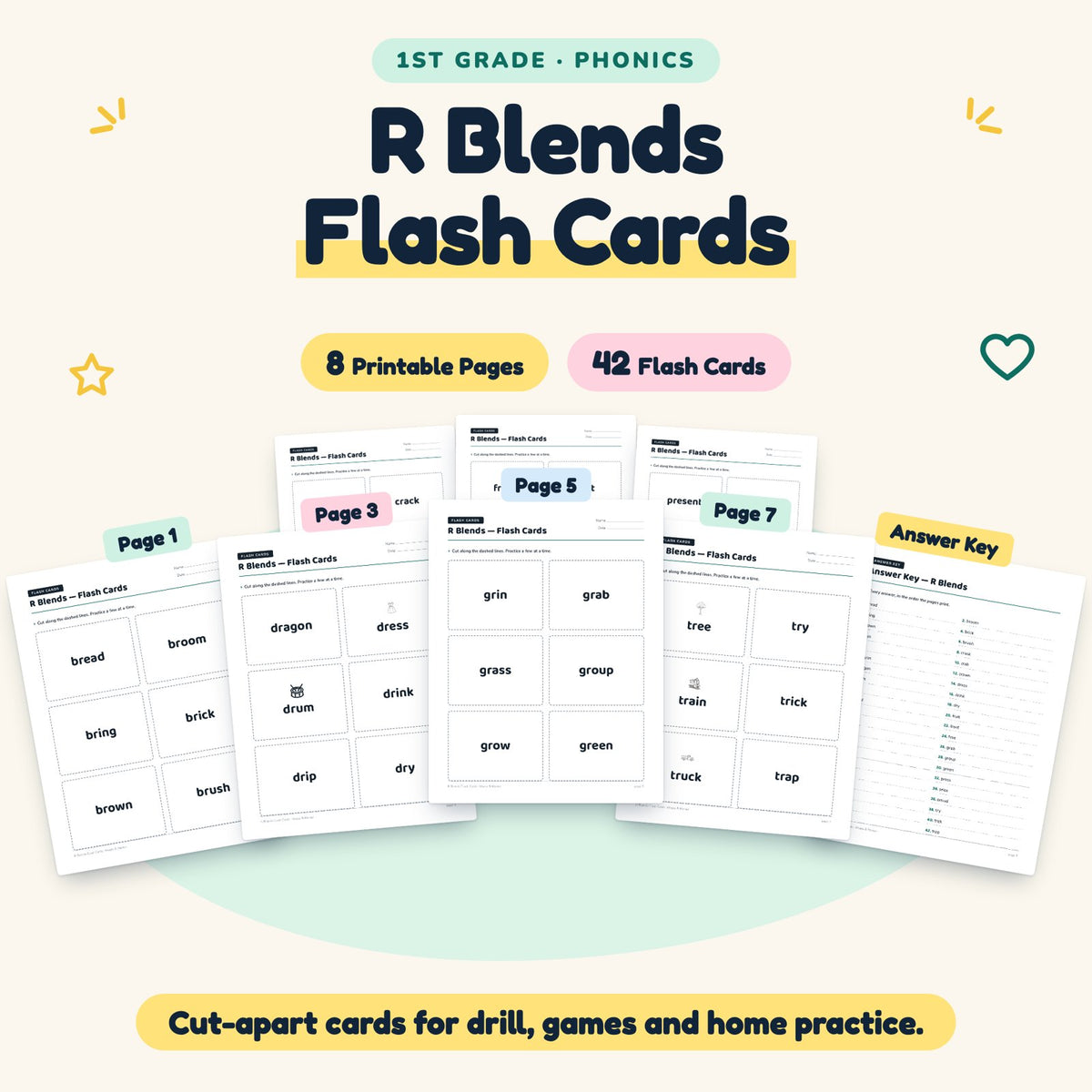 42 R Blends Flash Cards — cover