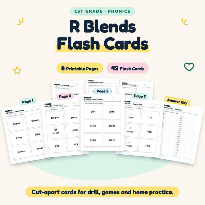 42 R Blends Flash Cards — cover