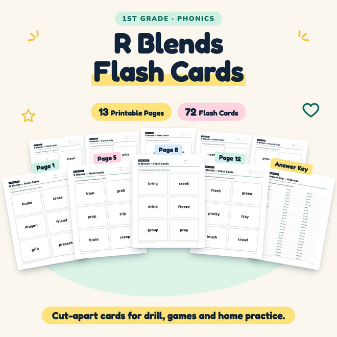R Blends Flash Cards | 1st Grade Phonics (42 Cards) — cover