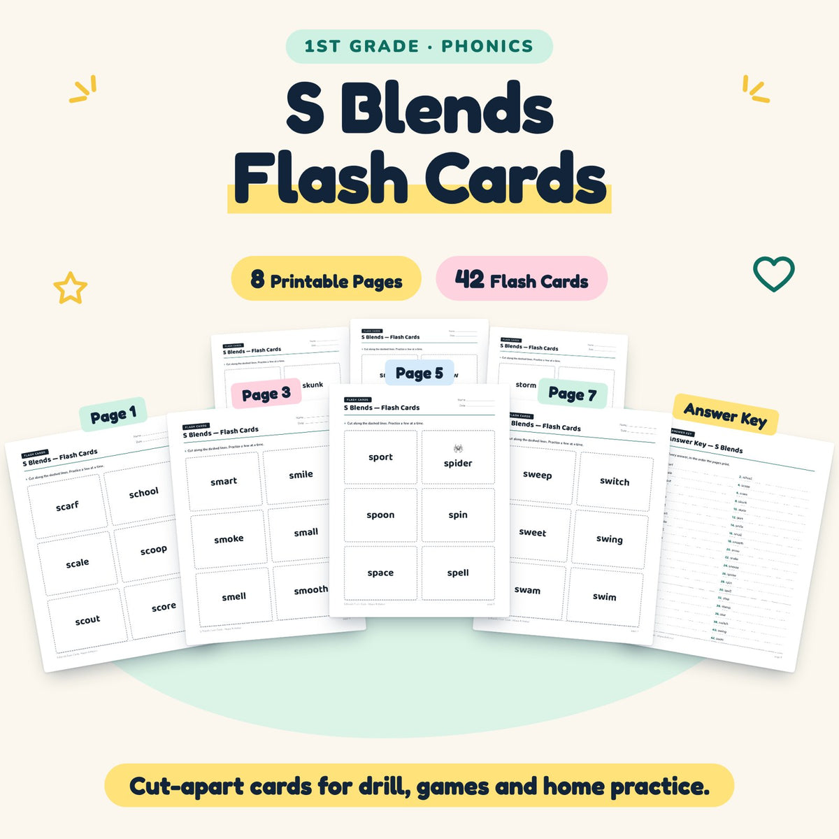 42 S Blends Flash Cards — cover