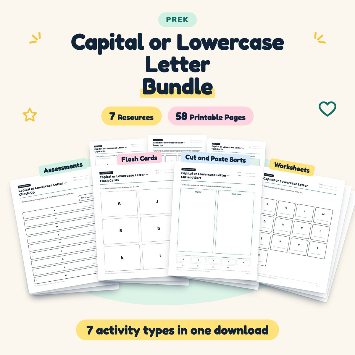 58 Page Capital or Lowercase Letter Bundle — cover