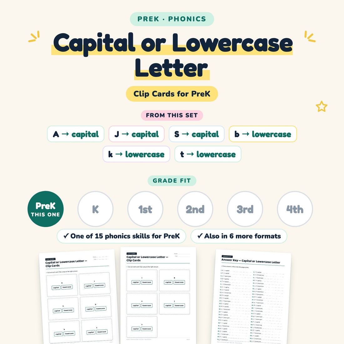 Capital or Lowercase Letter: skill and grade fit
