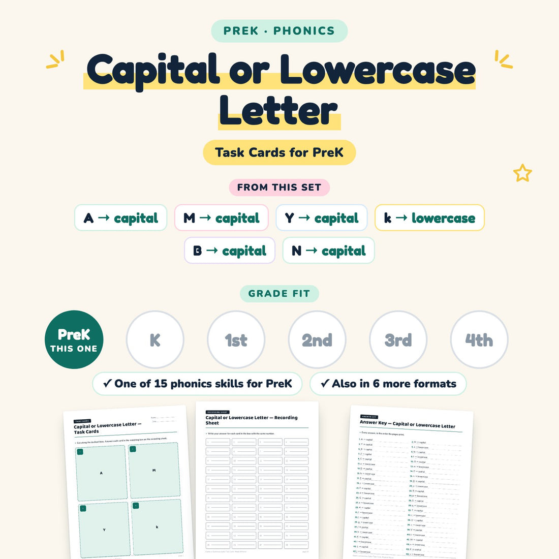 Capital or Lowercase Letter: skill and grade fit