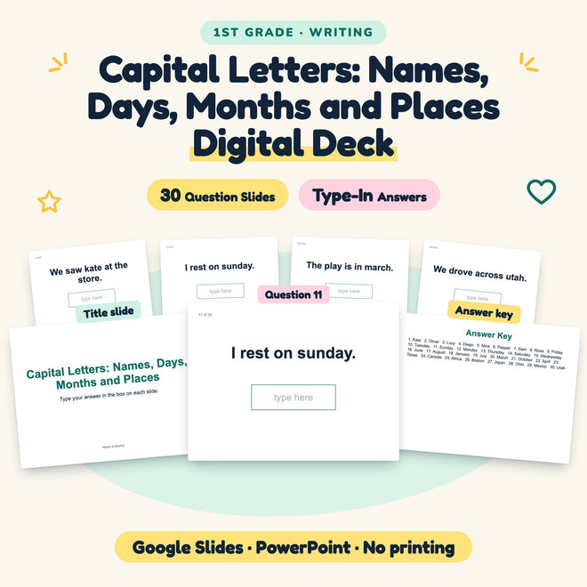 30 Question Capital Letters: Names, Days, Months and Places Digital Deck — cover