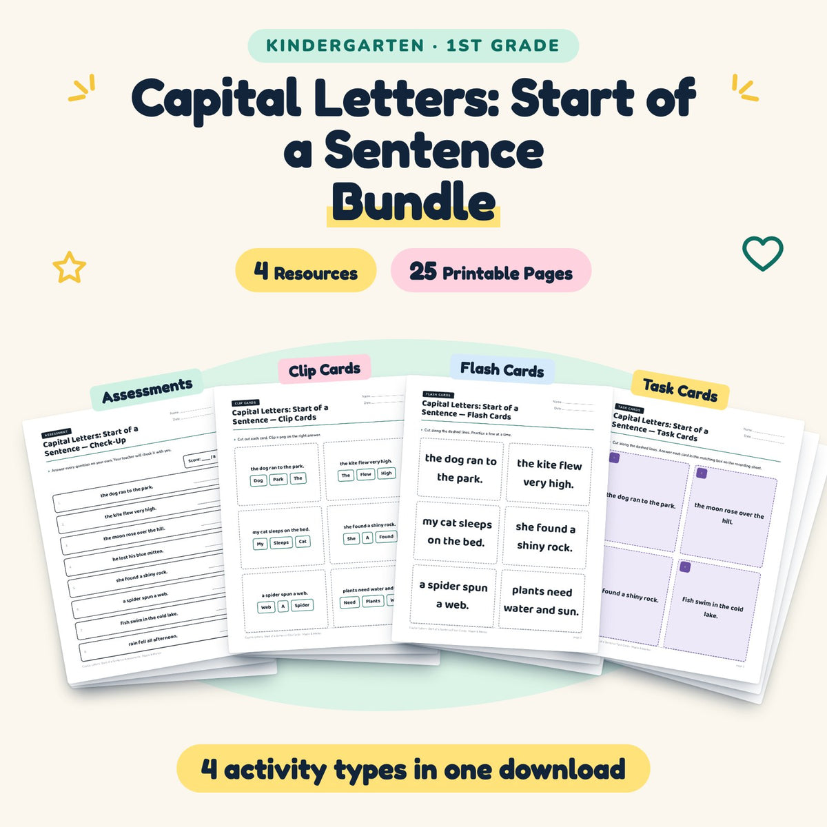 25 Page Capital Letters: Start of a Sentence Bundle — cover