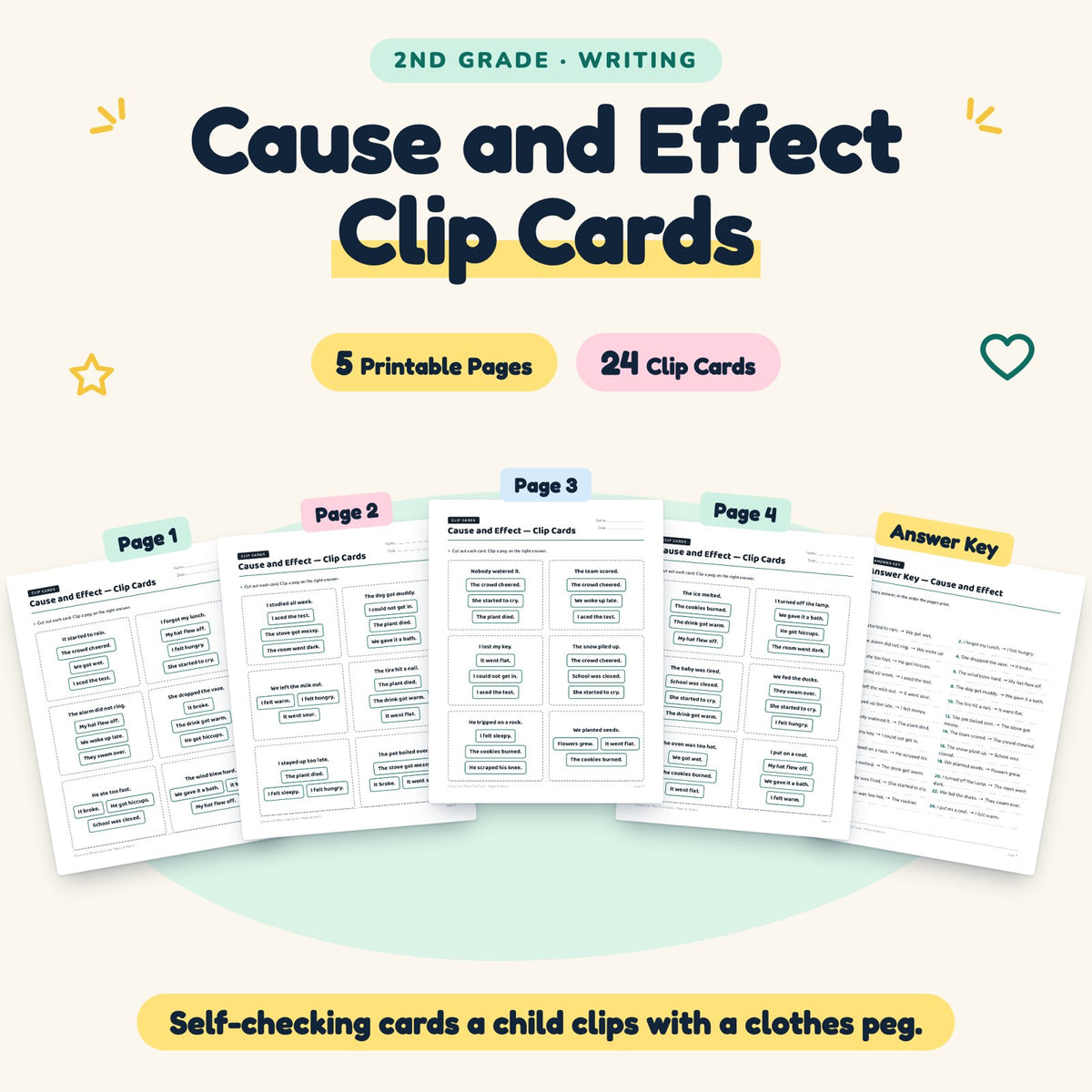 24 Cause and Effect Clip Cards — cover