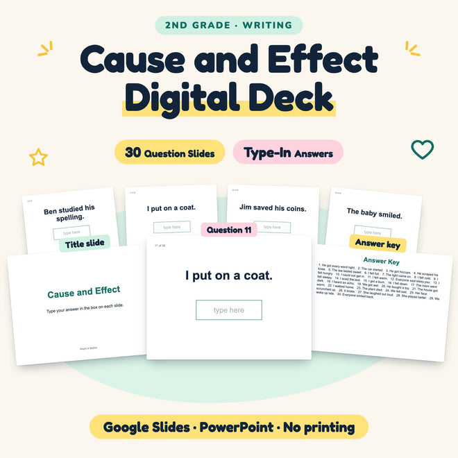 Cause and Effect Digital Activity | Google Slides, 2nd Grade — cover
