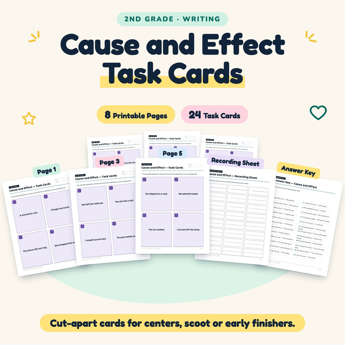 24 Cause and Effect Task Cards — cover