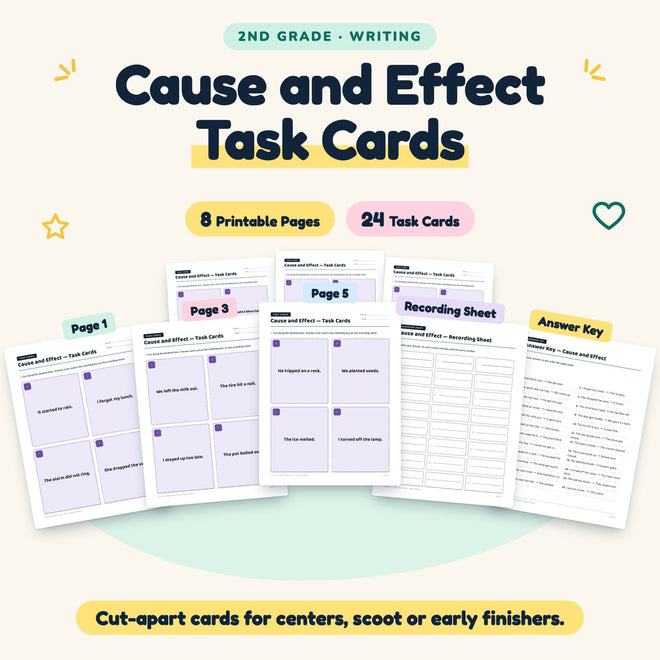 24 Cause and Effect Task Cards — cover