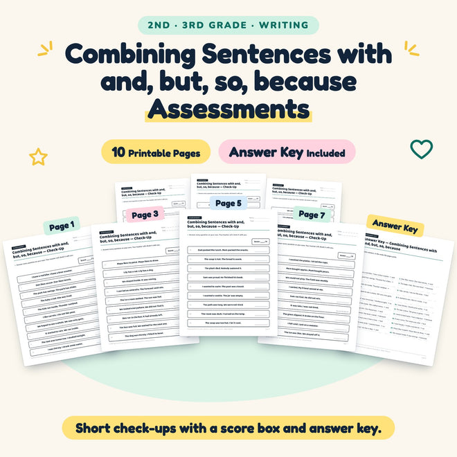 Combining Sentences Assessments | 2nd–3rd Grade (4 Pages) — cover