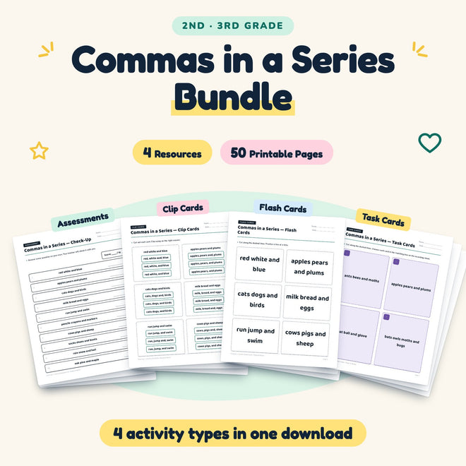 Commas in a Series Bundle | 2nd–3rd Grade (4 Resources) — cover