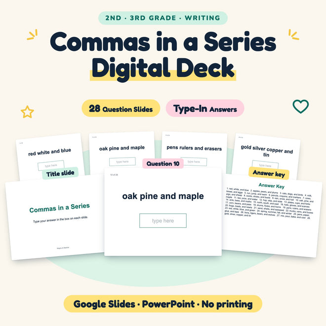 28 Question Commas in a Series Digital Deck — cover