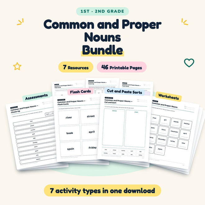 46 Page Common and Proper Nouns Bundle — cover